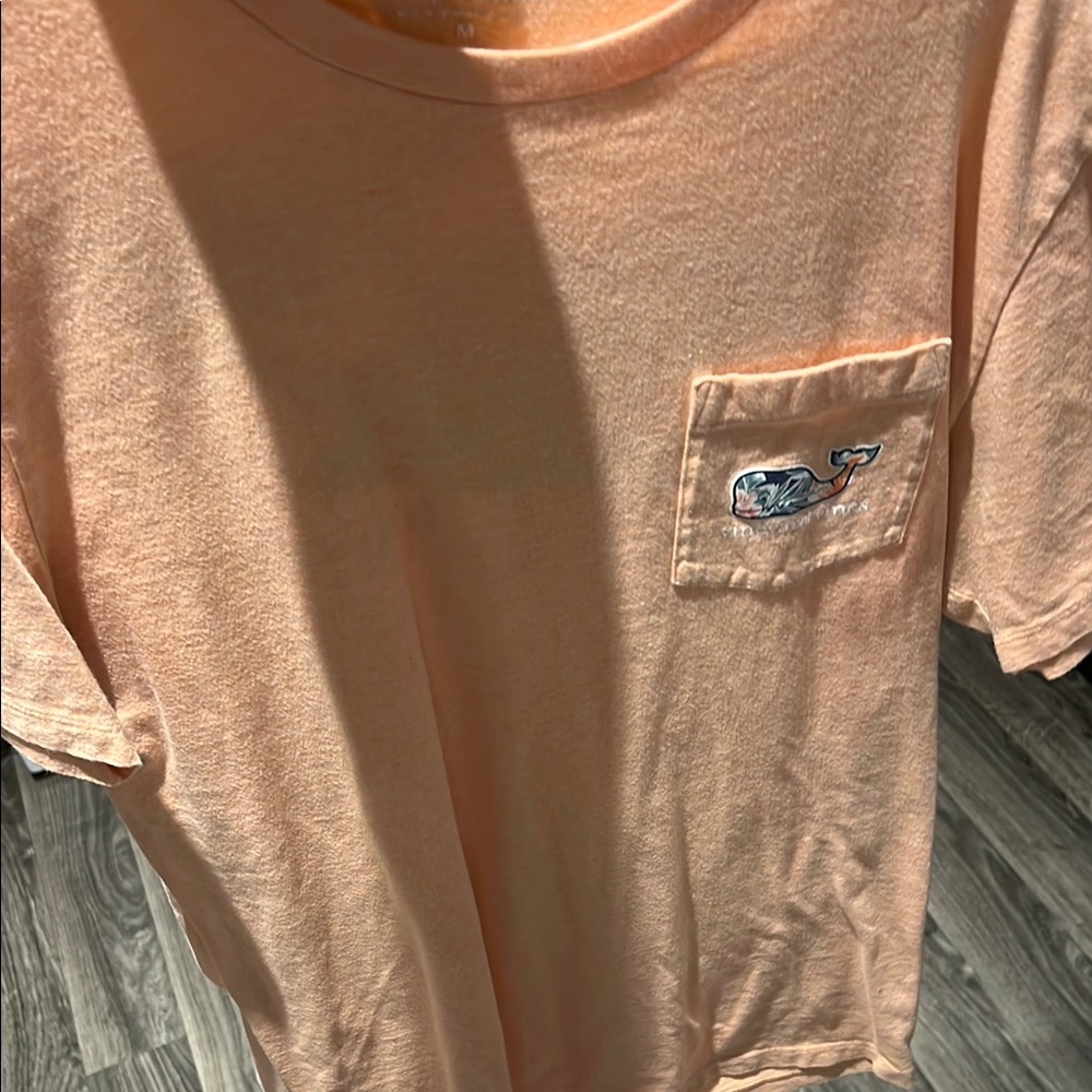 Vineyard Vines Peach Tee with Floral Whale